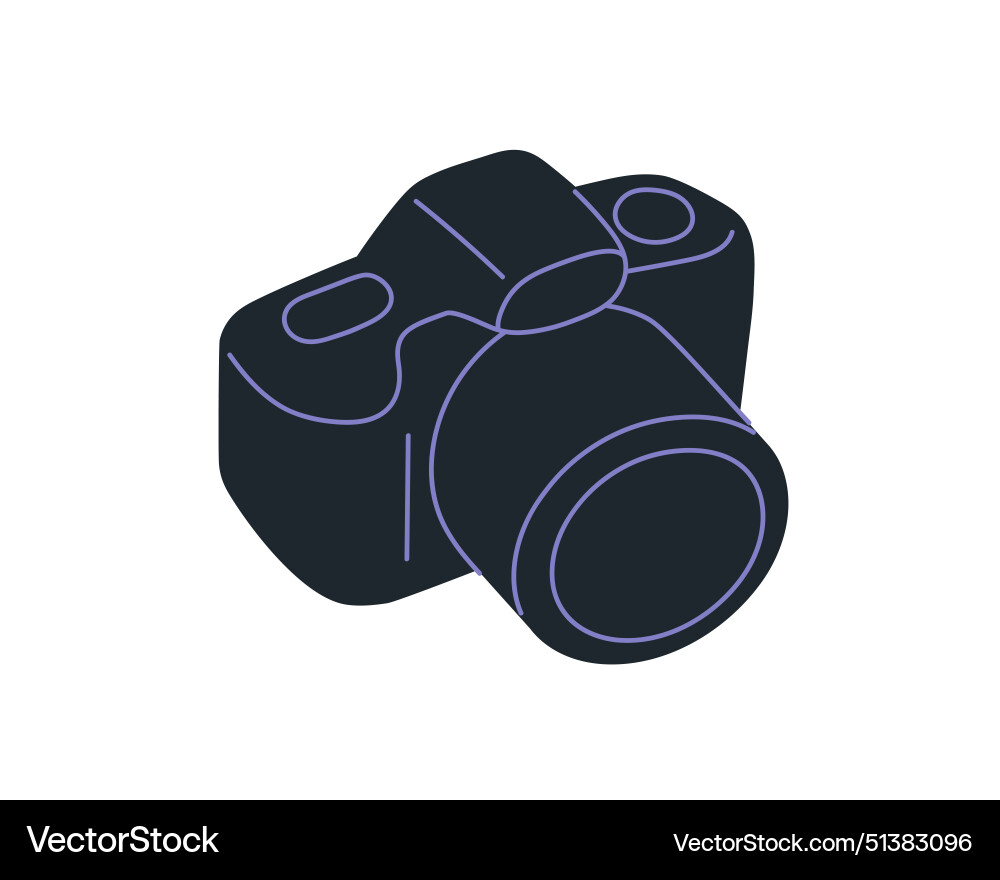 Digital photo camera dslr with photographic lens Vector Image