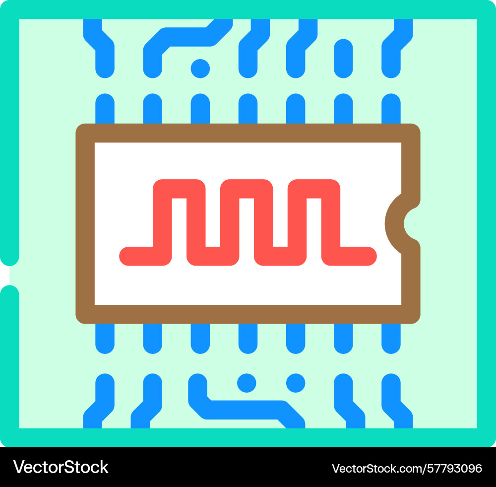 Digital signal path board color icon Vector Image