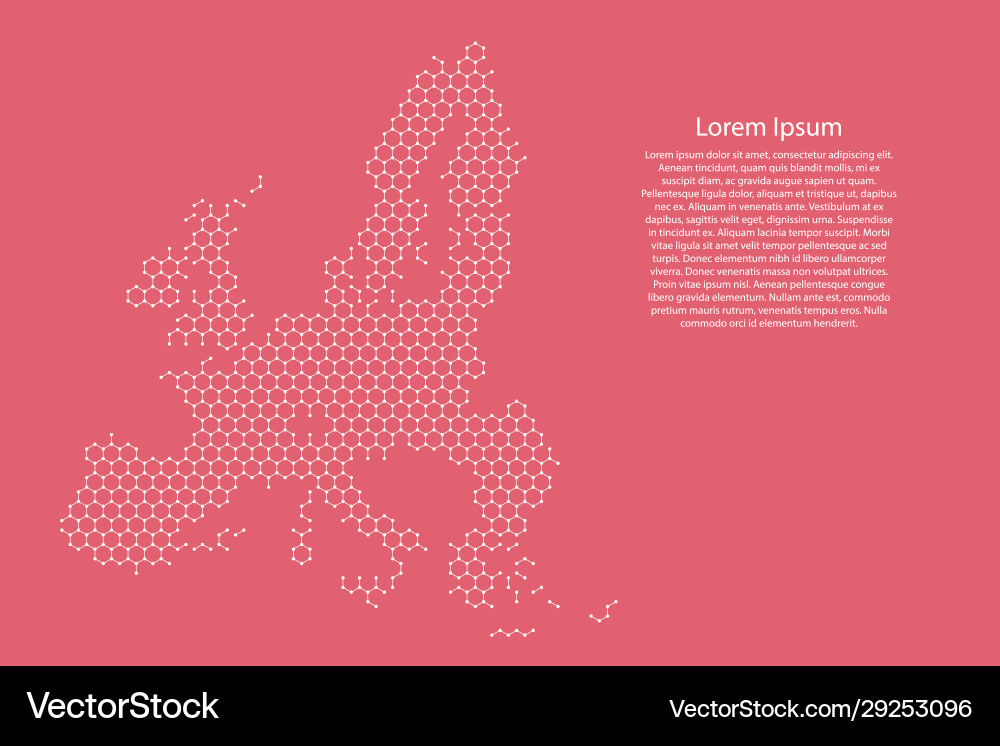 European union map from futuristic hexagonal European union map from futuristic hexagonal vector image