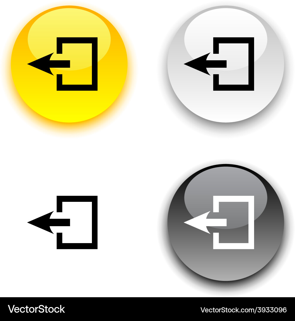 Exit button vector image