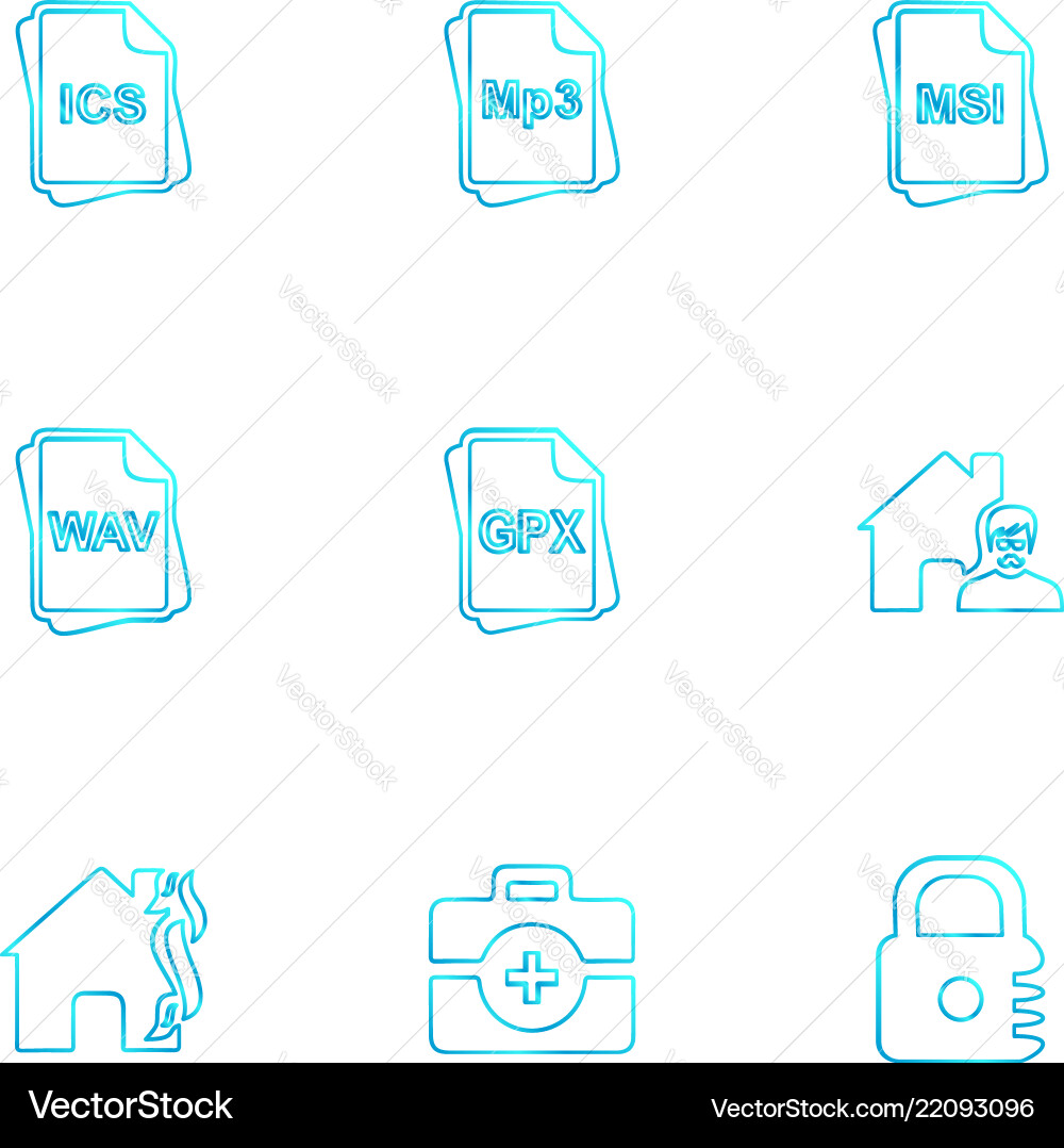 File type files documents eps icons set vector image