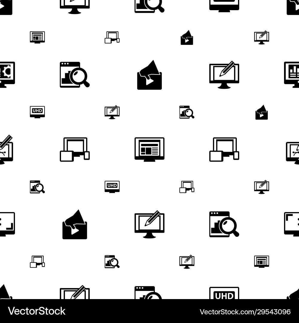 Monitor icons pattern seamless included editable vector image