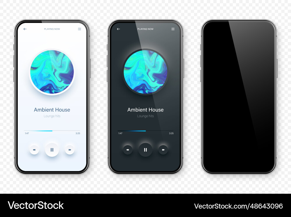 Online audio player user interface smartphone app Online audio player user interface smartphone app vector image