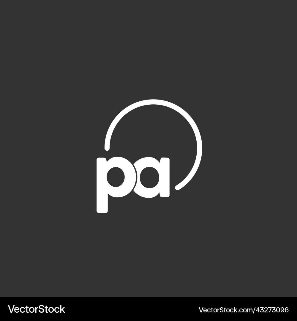 Pa initial logo with rounded circle Pa initial logo with rounded circle Vector Image