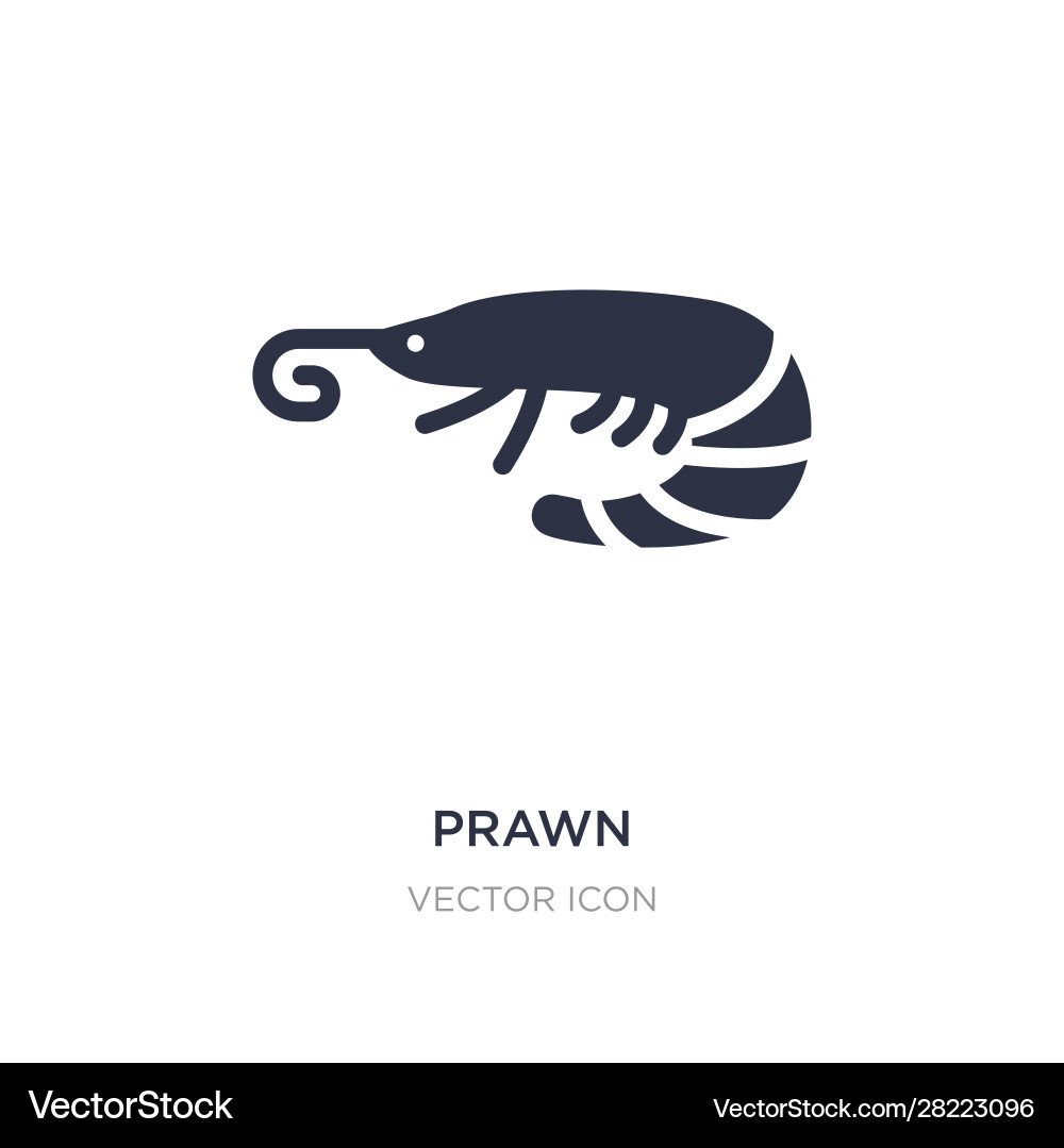 Prawn icon on white background simple element Vector Image