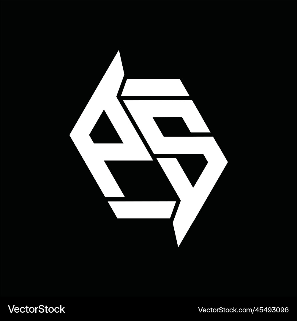 Ps logo monogram hexagon abstract shape images Vector Image