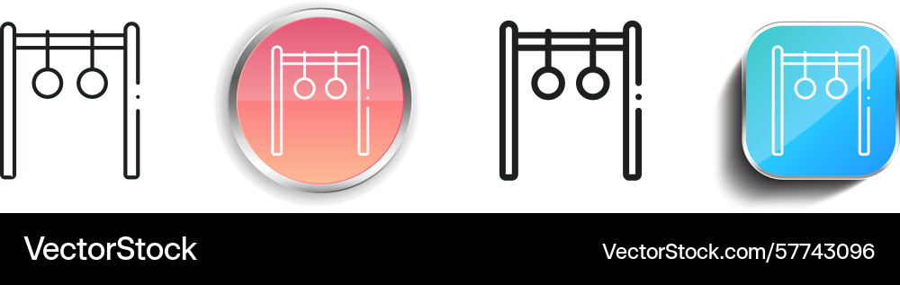 Rings icon thin linear regular and button style Rings icon thin linear regular and button style vector image
