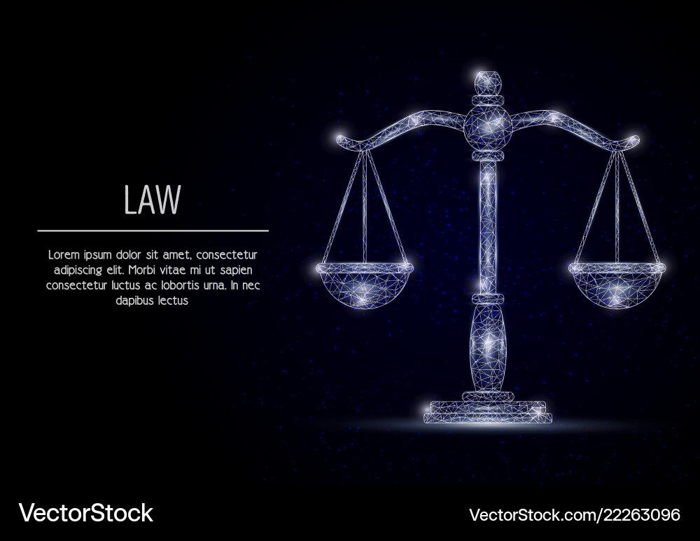 Scales of justice geometric polygonal vector image