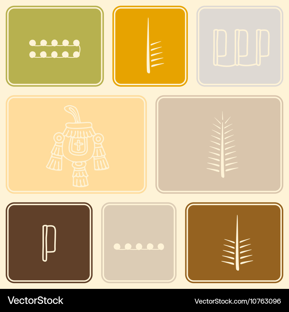 Seamless pattern with aztec number symbols vector image