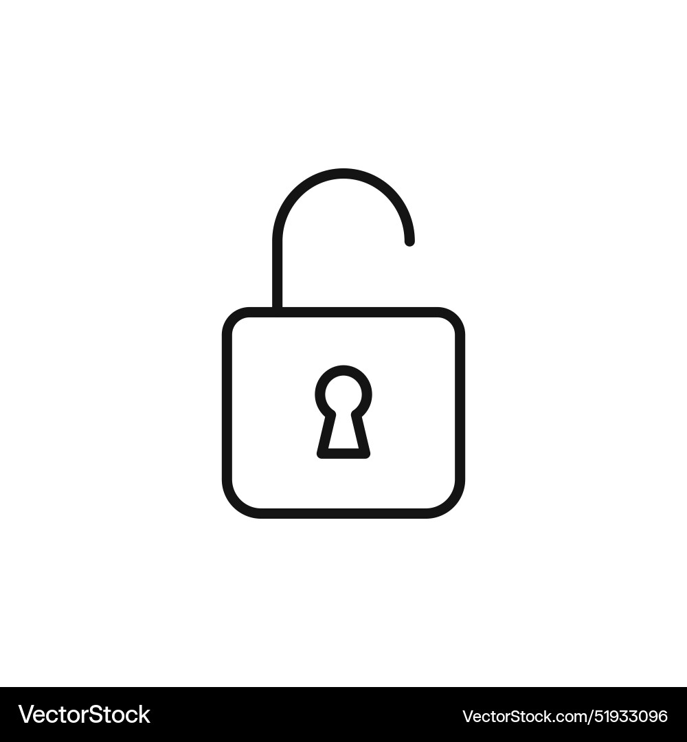 Security unlock padlock icon for access control Vector Image
