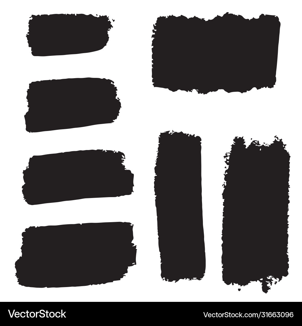 Set brush strokescollection Set brush strokescollection vector image