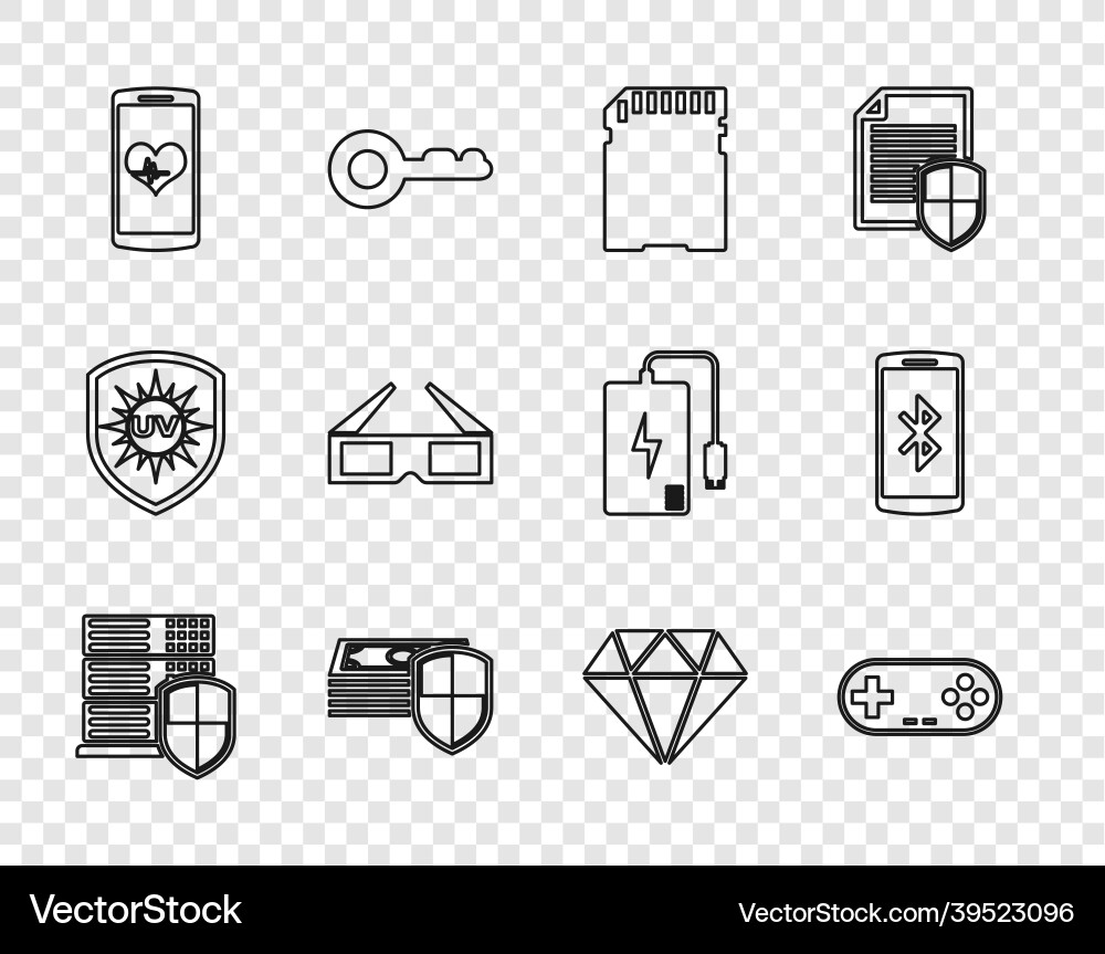 Set line server with shield gamepad sd card Set line server with shield gamepad sd card vector image