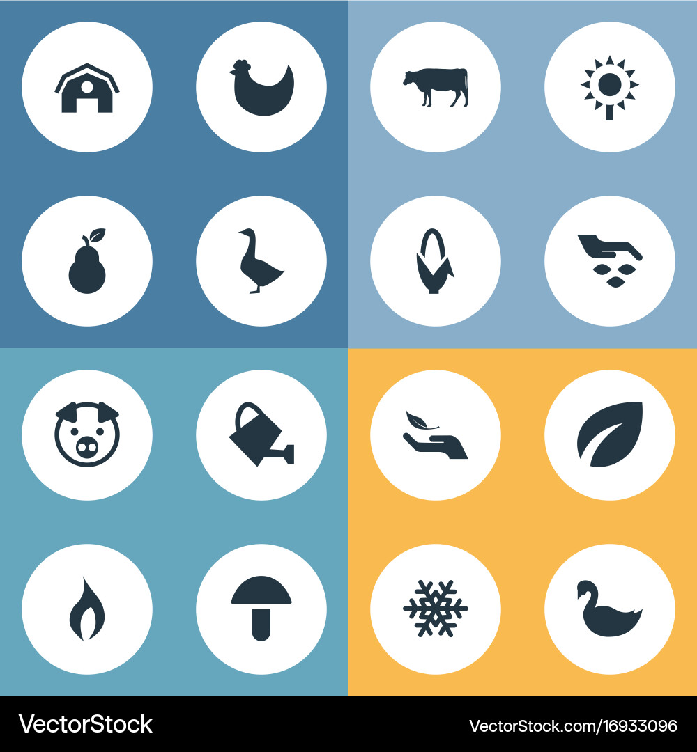 Set of simple icons element vector image