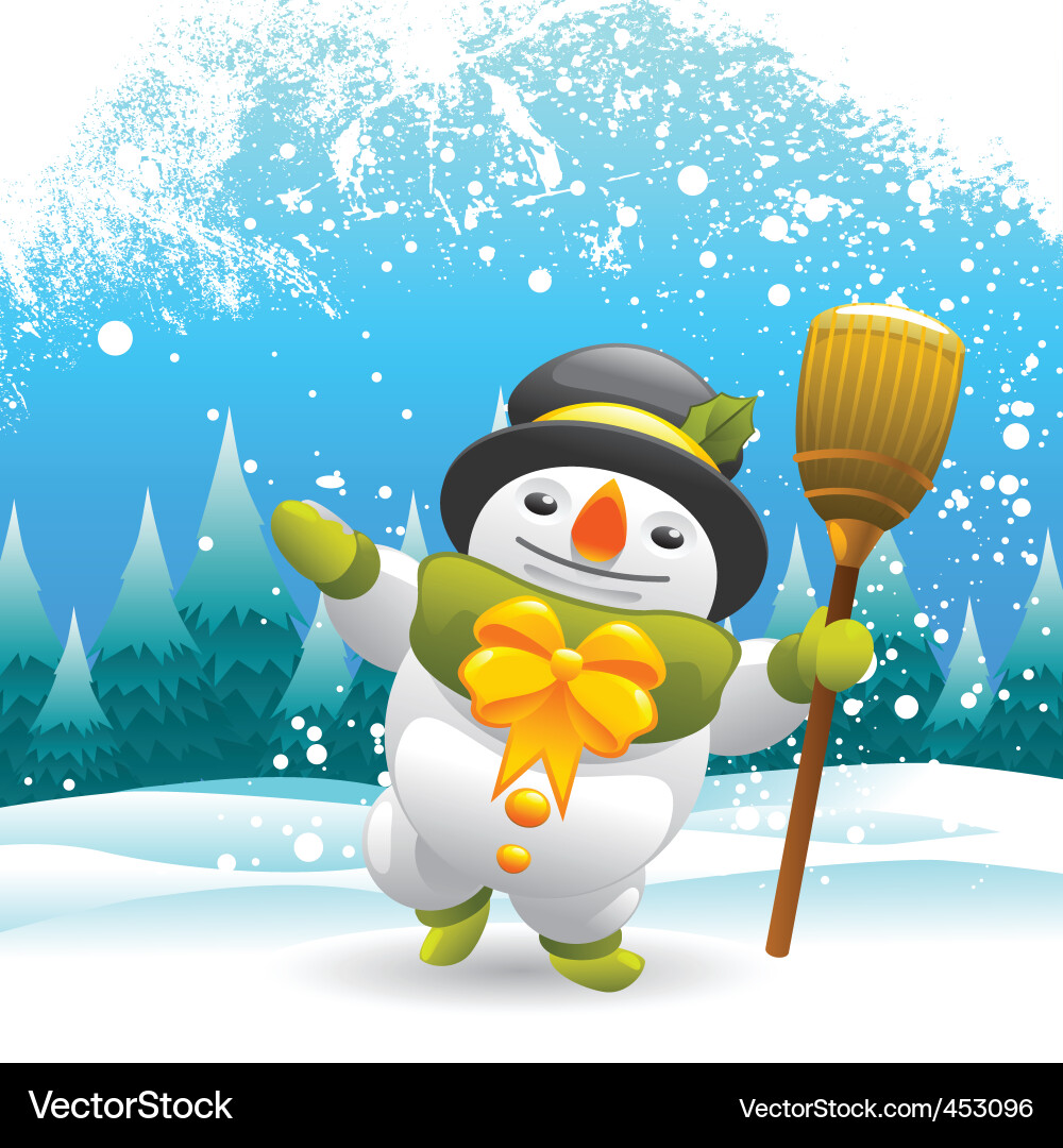 Snowman character Vector Image