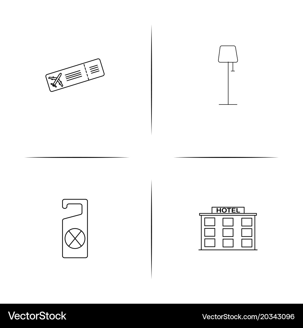Travel simple linear icon setsimple outline icons Vector Image