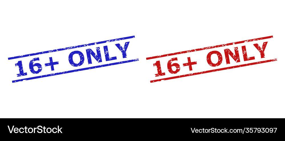 16 plus only seals with unclean style and parallel Vector Image