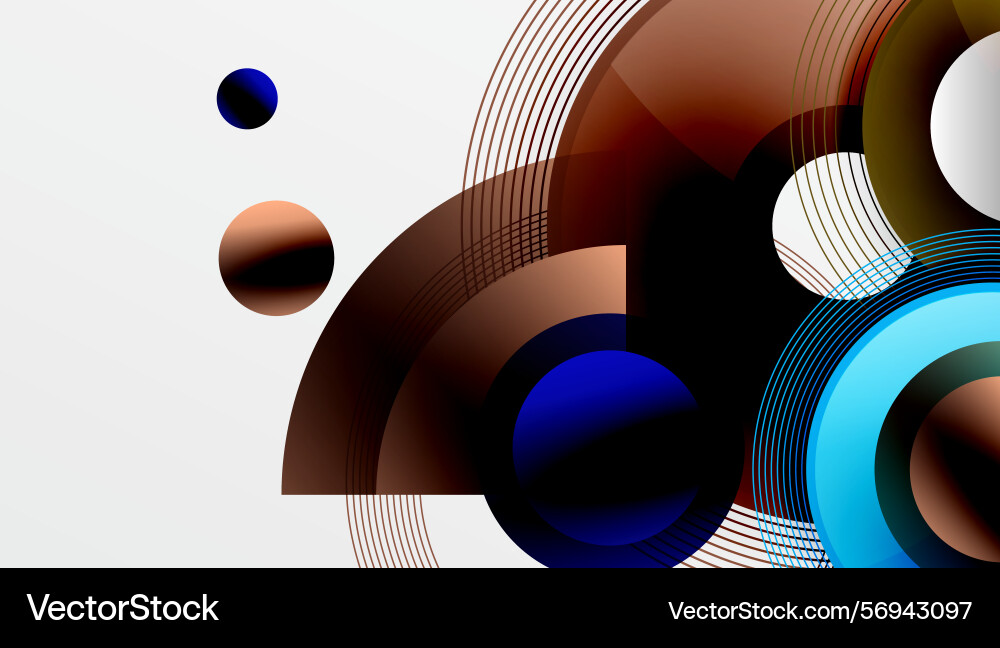 Abstract design features layered circles lines Vector Image