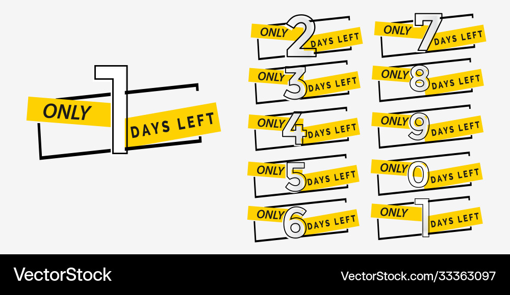 Abstract number days left symbol design vector image