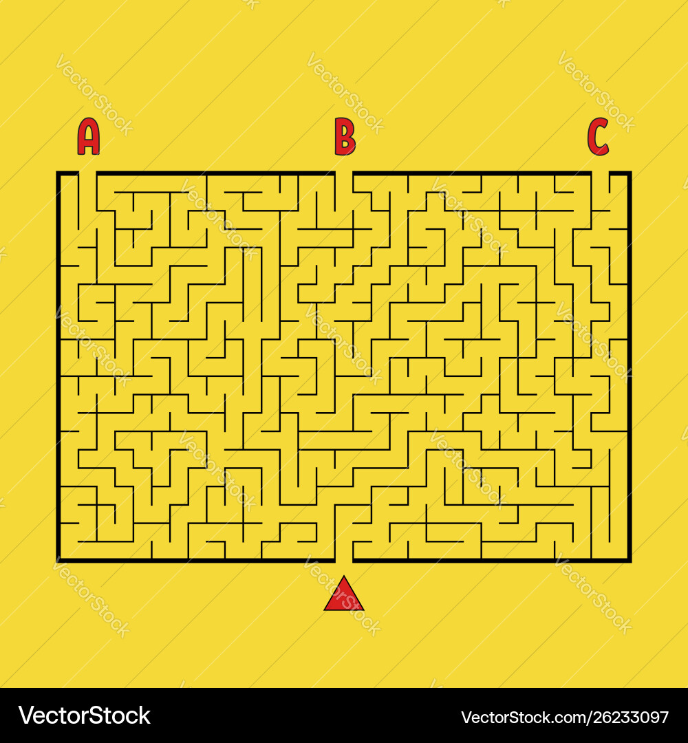 Abstract rectangular large maze game for kids – Royalty-Free Vector ...