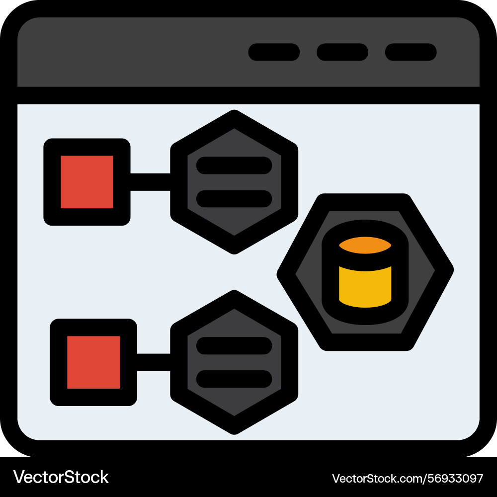 Architecture line filled style icon design vector image