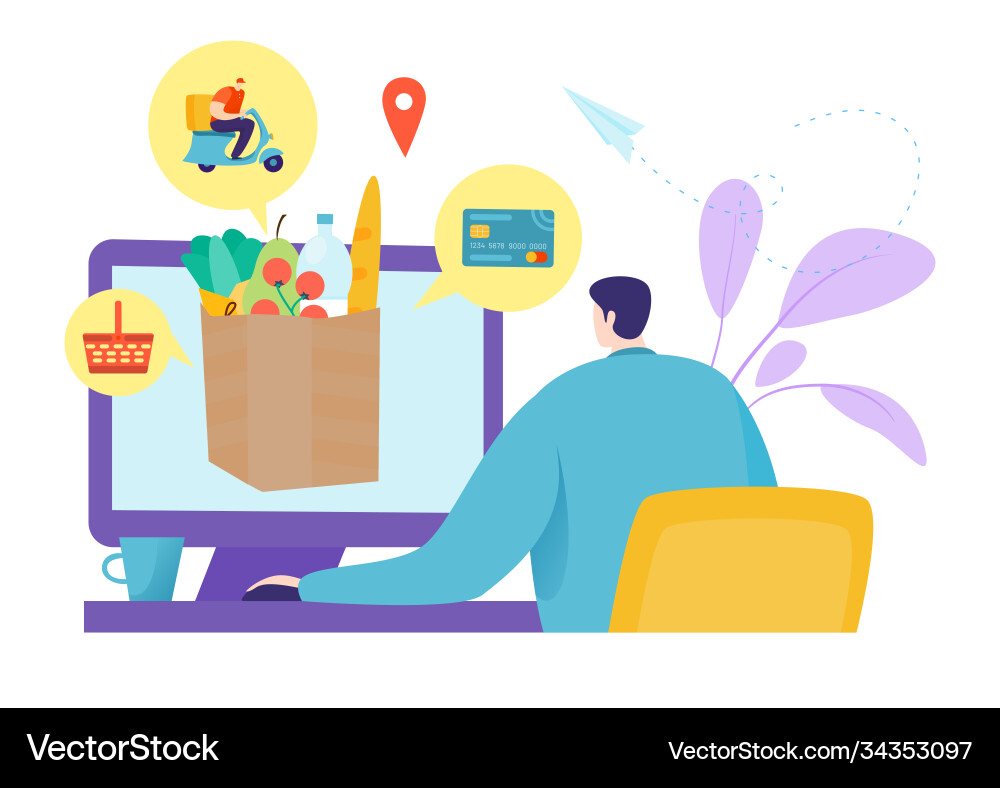 Business-Lebensmittel online kaufen Business-Lebensmittel online kaufen vektorbild
