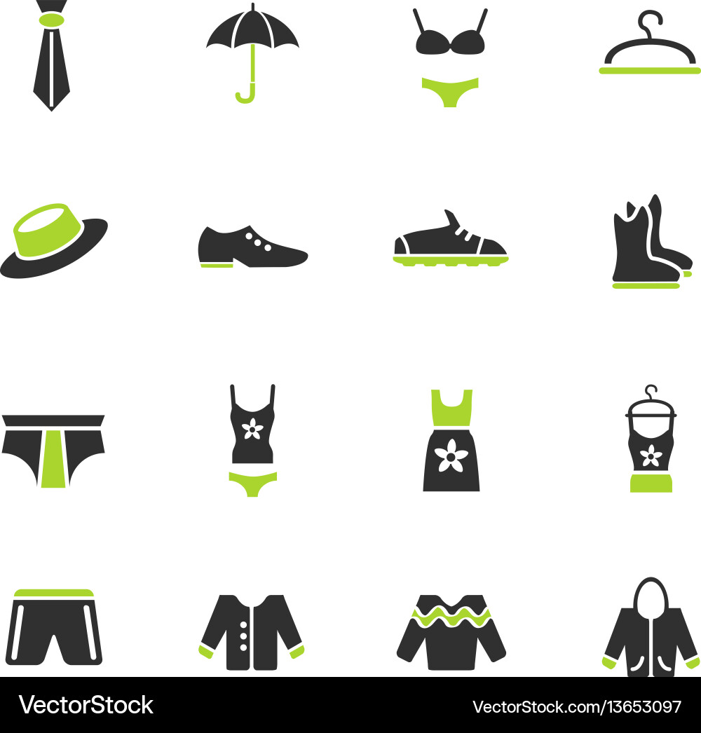 Clothes icon set Vector Image