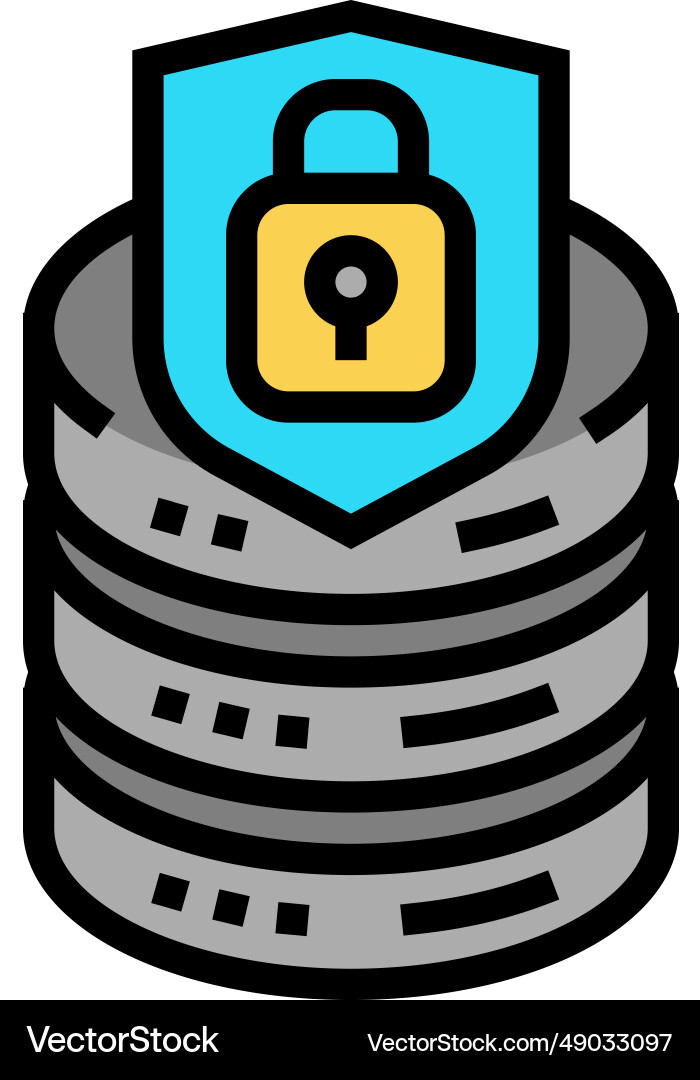 Data access control database color icon Data access control database color icon vector image