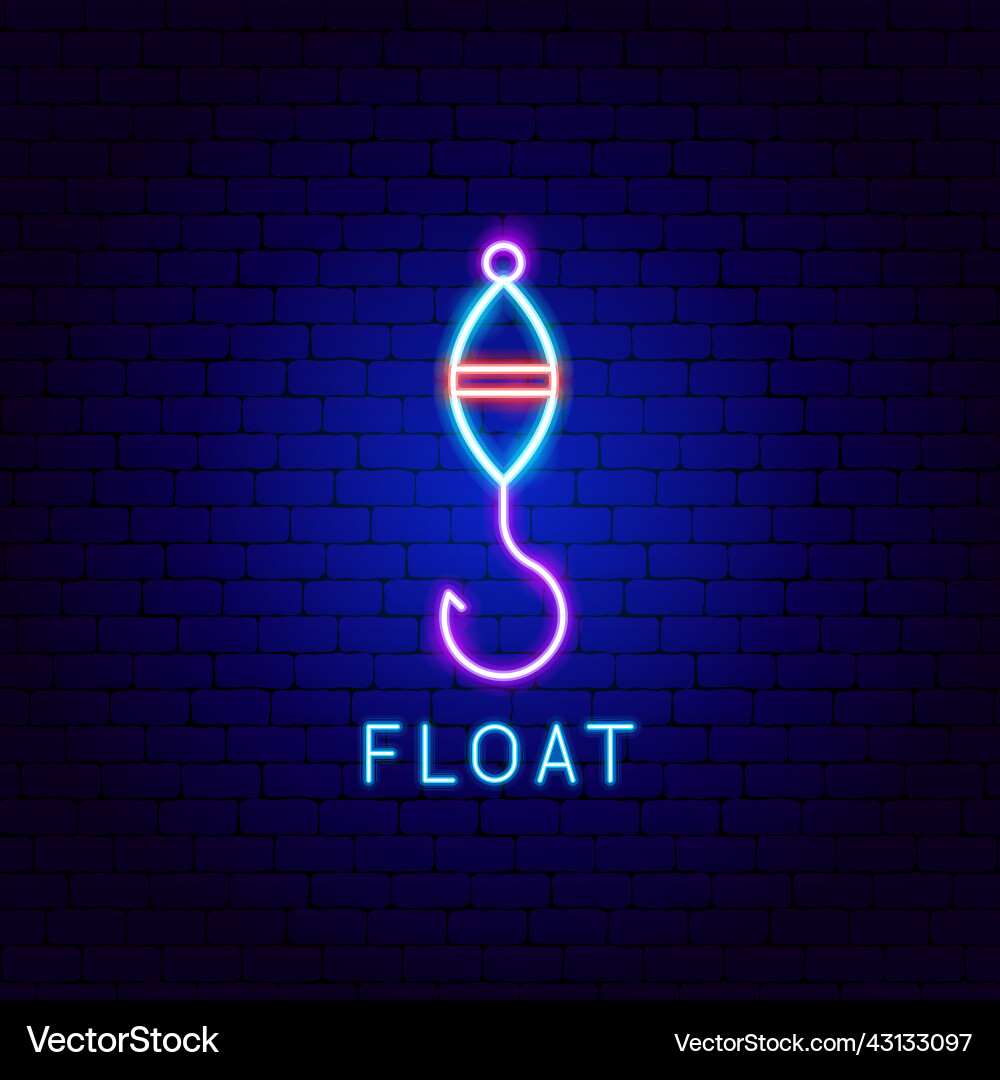 Float neon label Vector Image