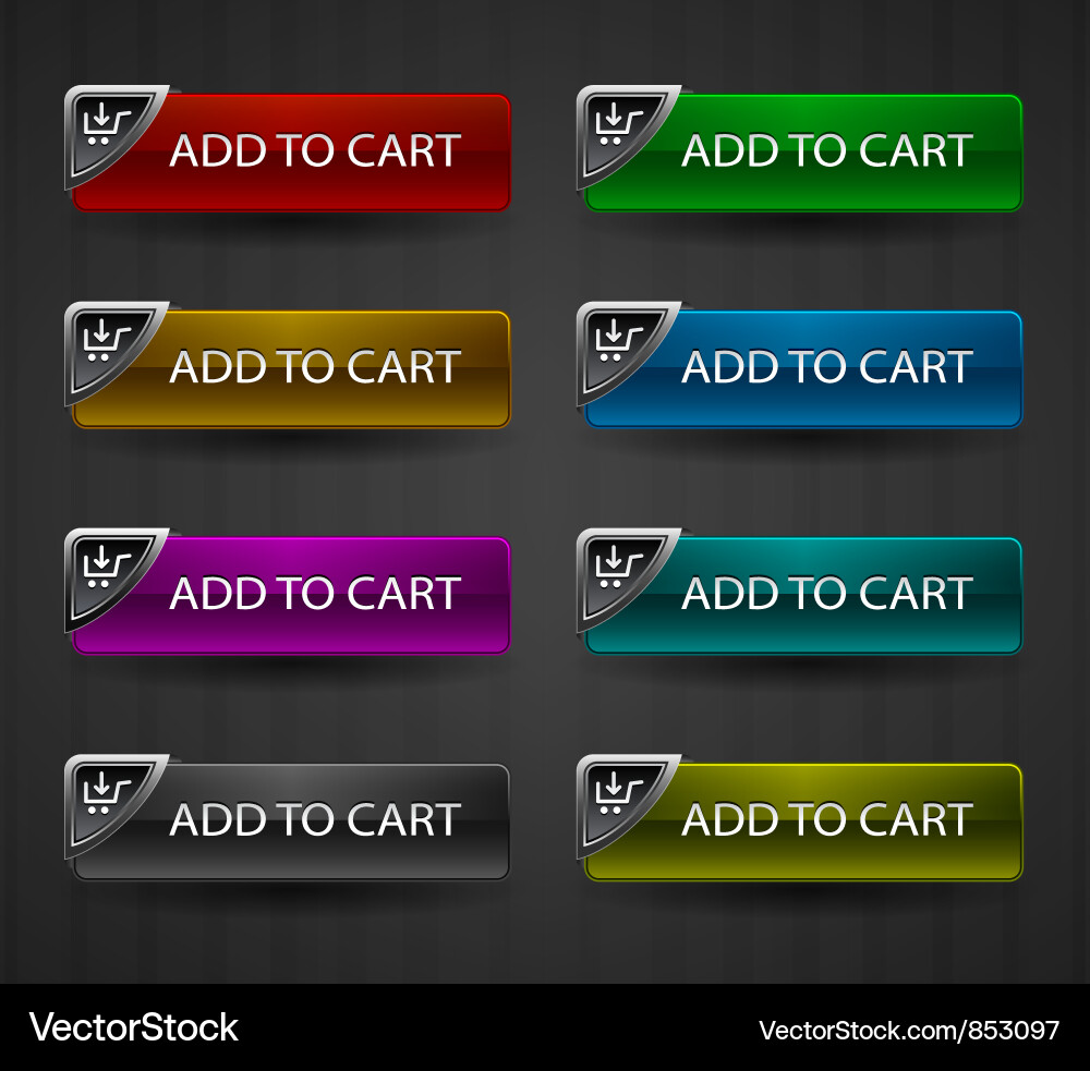 Glossy Add to Cart Buttons vector image
