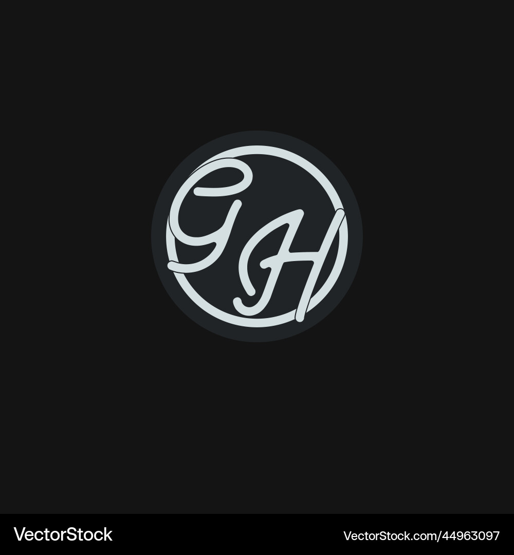 Initials gh logo monogram with simple circle line Initials gh logo monogram with simple circle line Vector Image