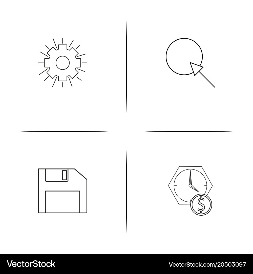 Interface simple linear icons set outlined vector image