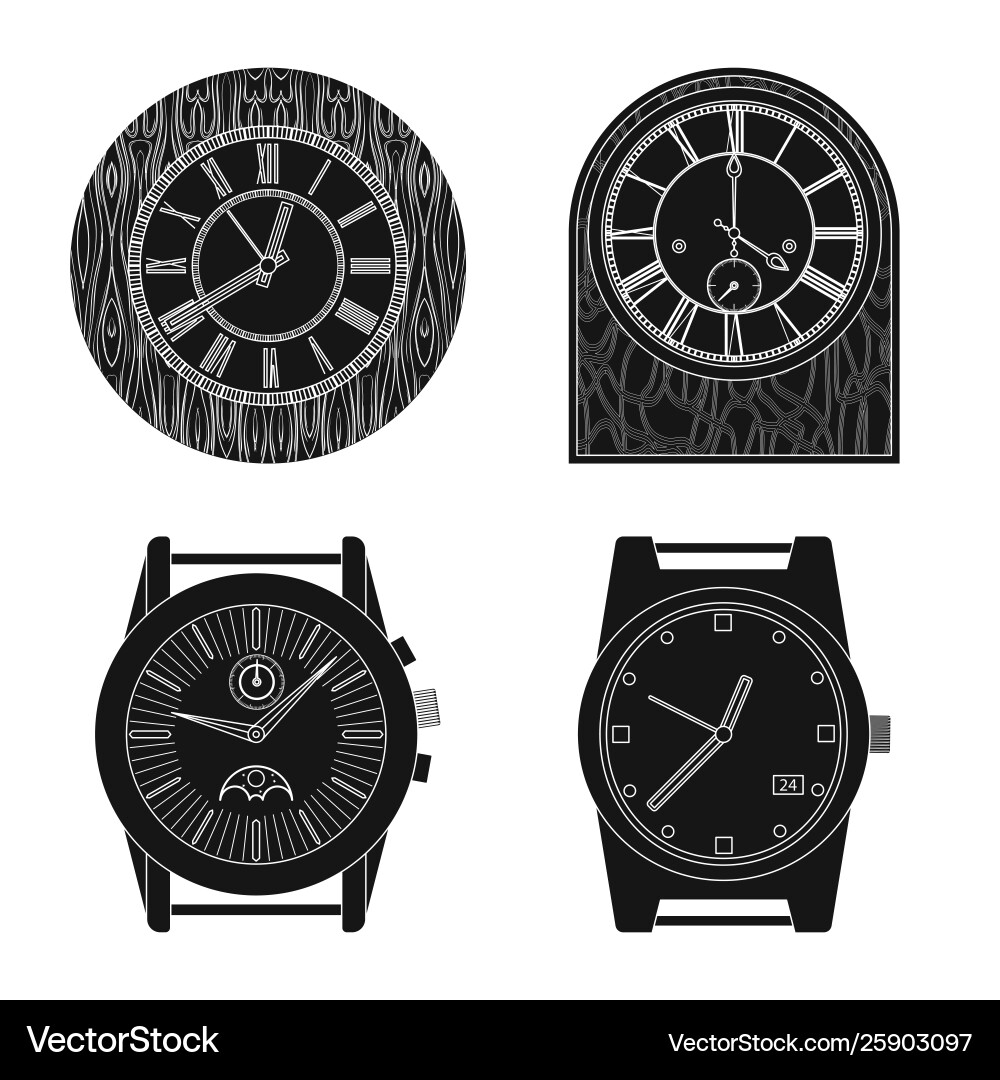 Isolated object clock and time symbol Isolated object clock and time symbol vector image