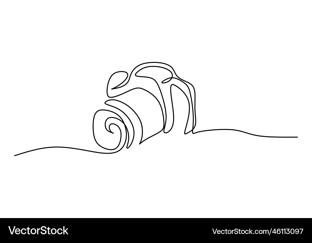 One continuous single line of digital camera One continuous single line of digital camera vector image