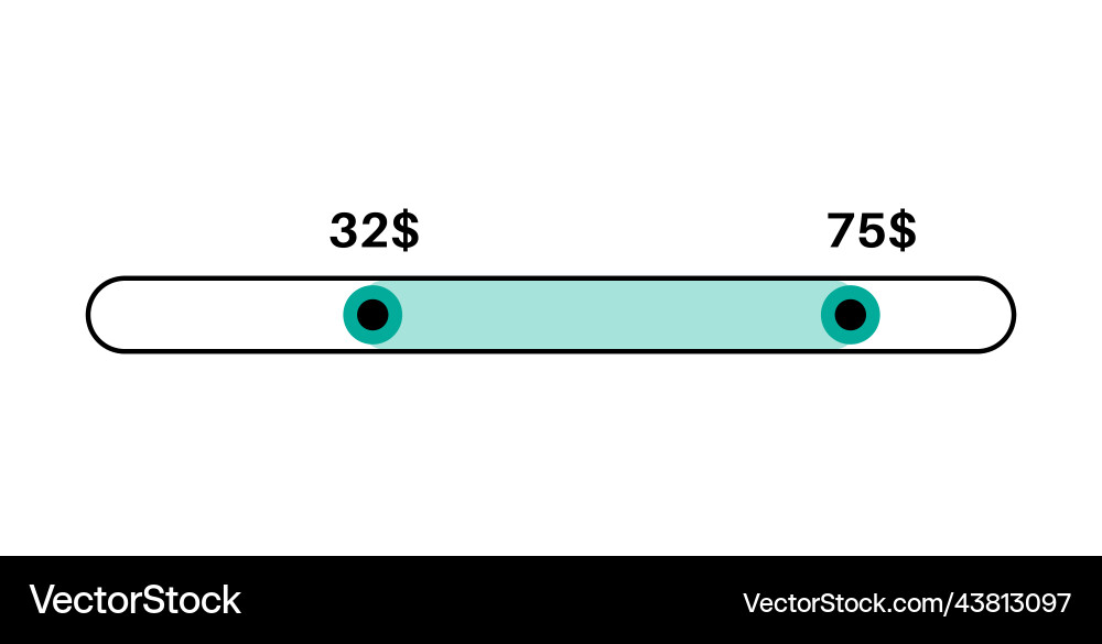 Price range filter Price range filter vector image