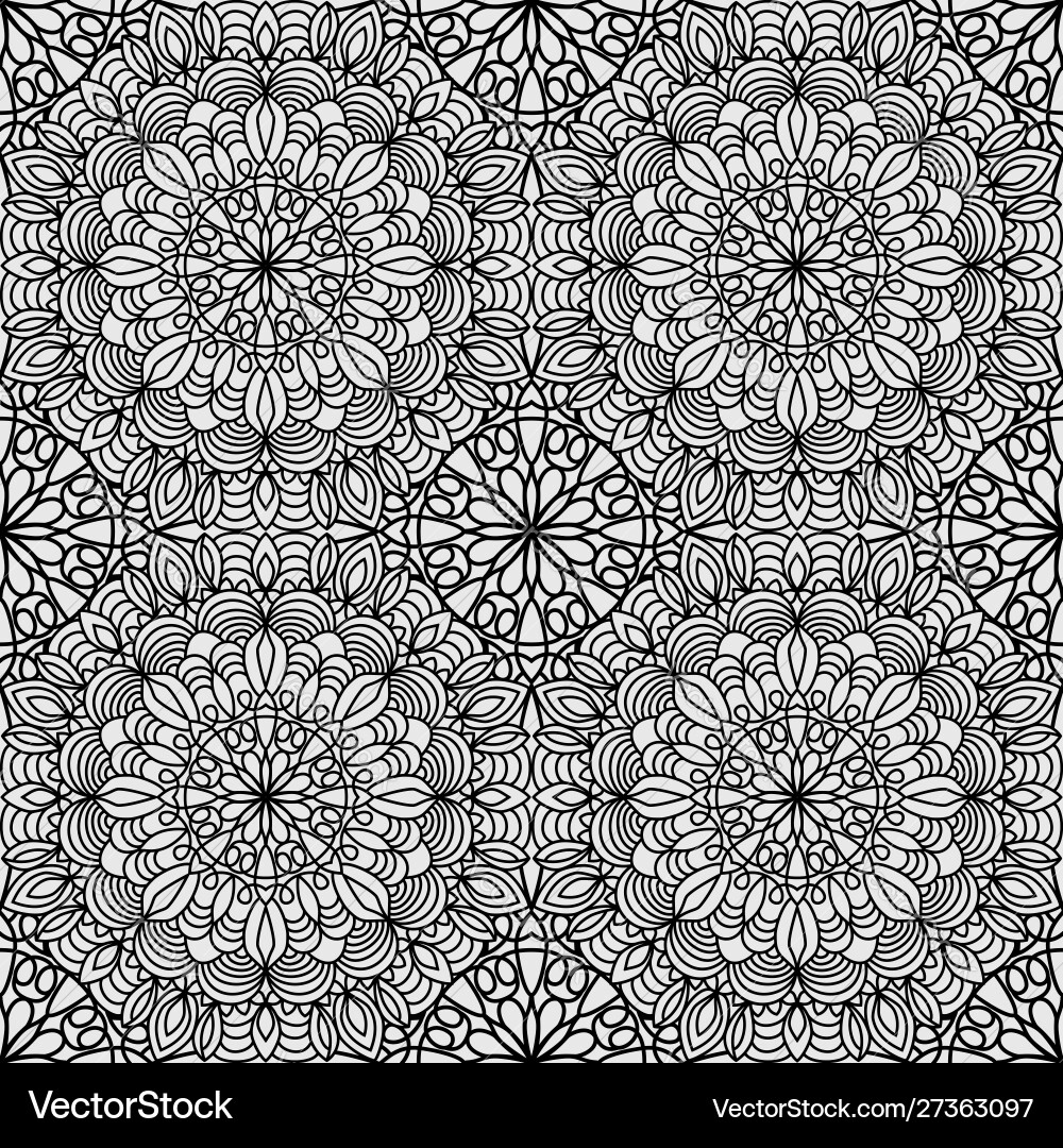 Seamless pattern from circular ornament in form Seamless pattern from circular ornament in form Vector Image
