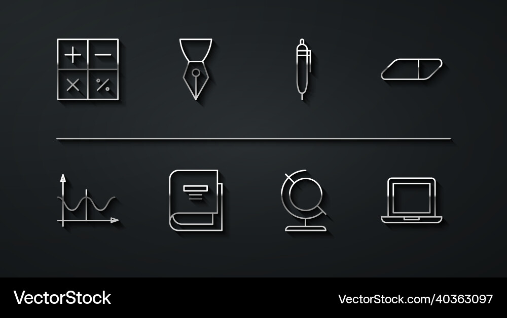Set line calculator graph schedule chart Set line calculator graph schedule chart vector image