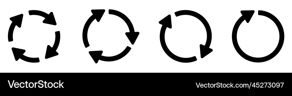 Set of circle arrow icons refresh and reload Set of circle arrow icons refresh and reload vector image