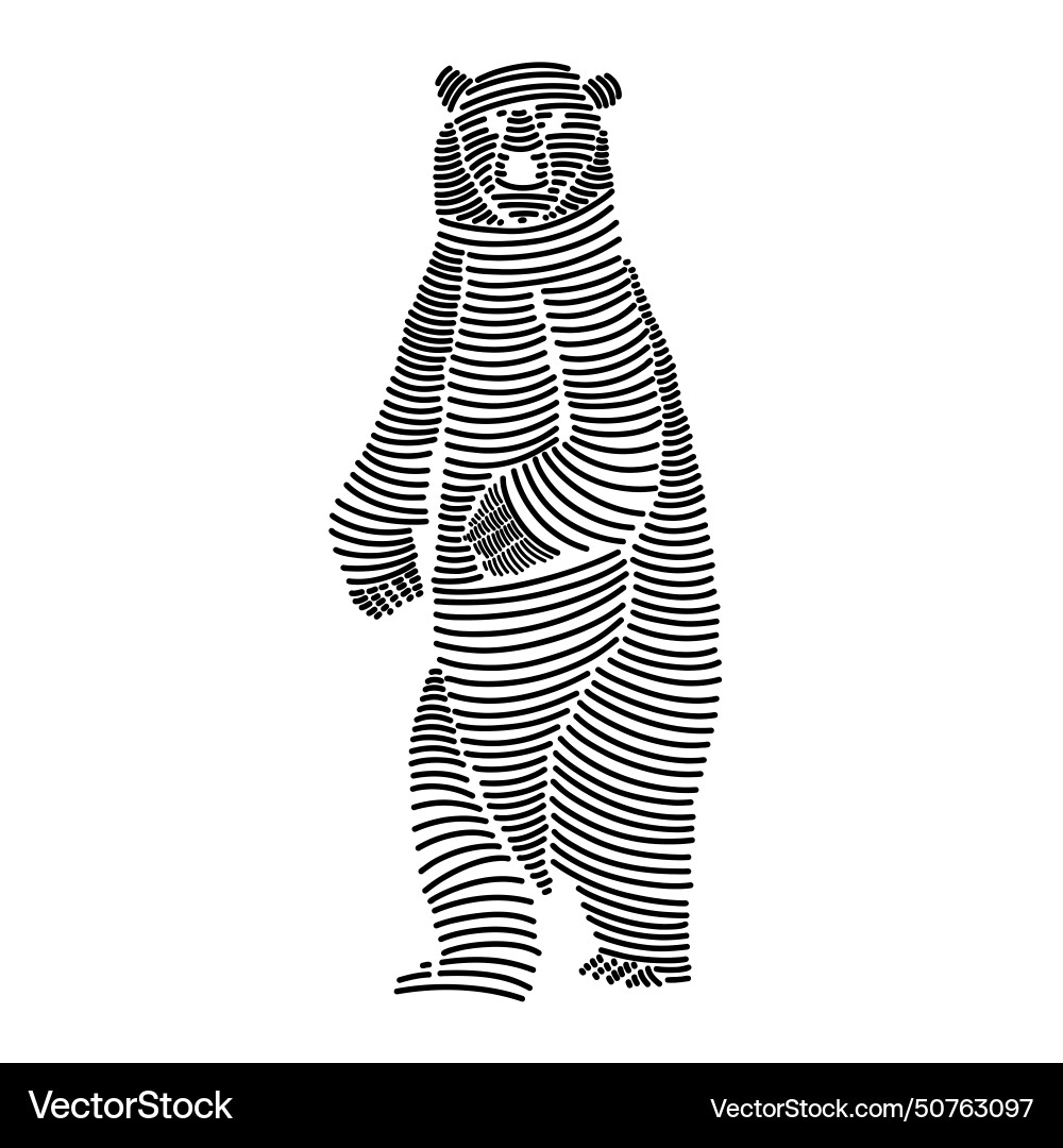 Simple line art of a polar bear 2 Royalty Free Vector Image