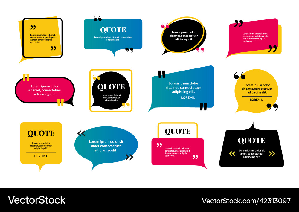 Text bubble modern message with frame citation Text bubble modern message with frame citation Vector Image