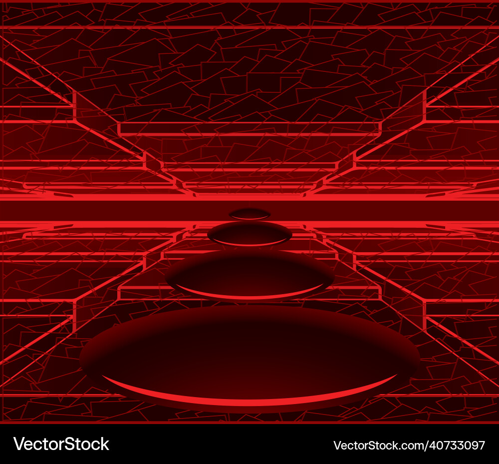 Tunnel with disks grunge floor and ceiling Vector Image