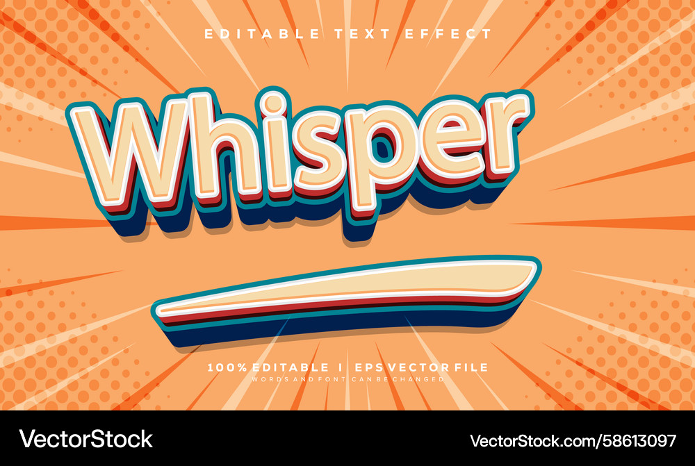 Whisper text effect with modern style design Vector Image