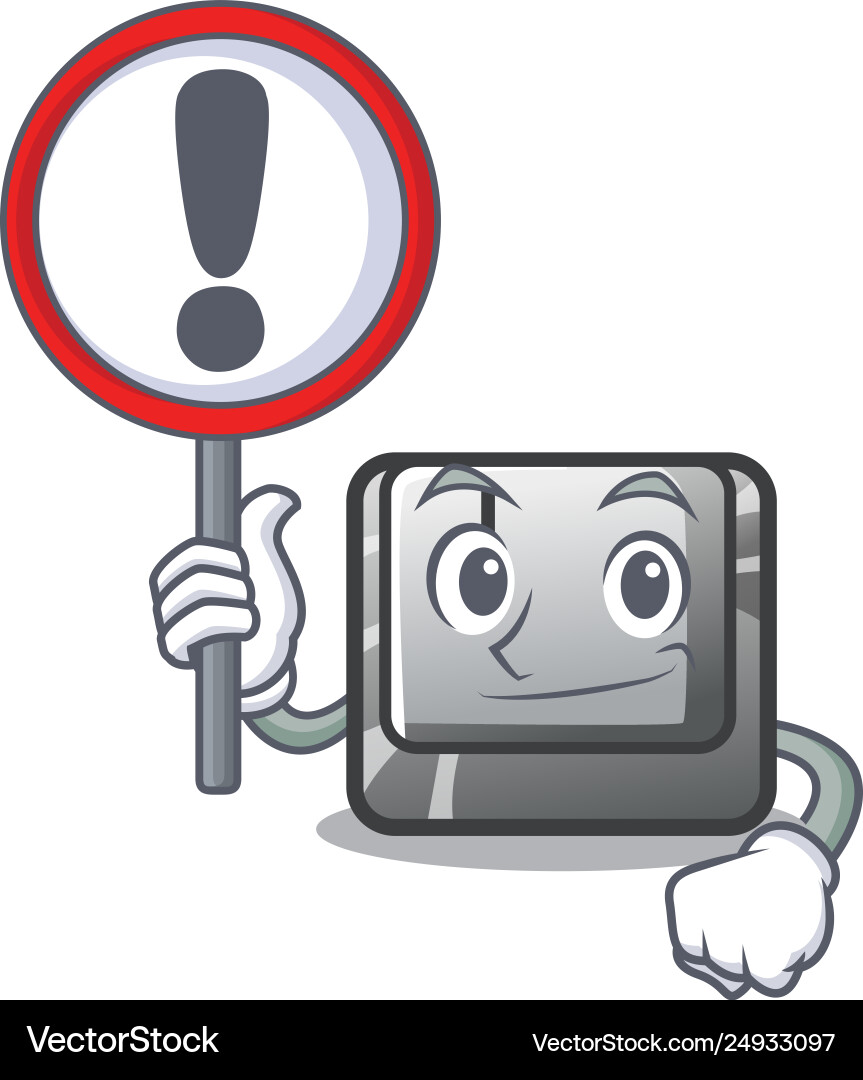 With sign button j installed on cartoon computer With sign button j installed on cartoon computer vector image