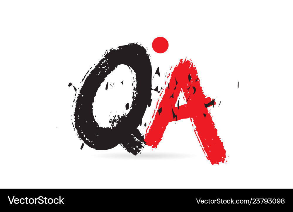 Alphabet letter combination qa q a with grunge Vector Image