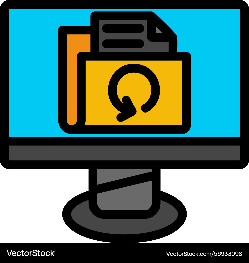 Backup line filled style icon design vector image