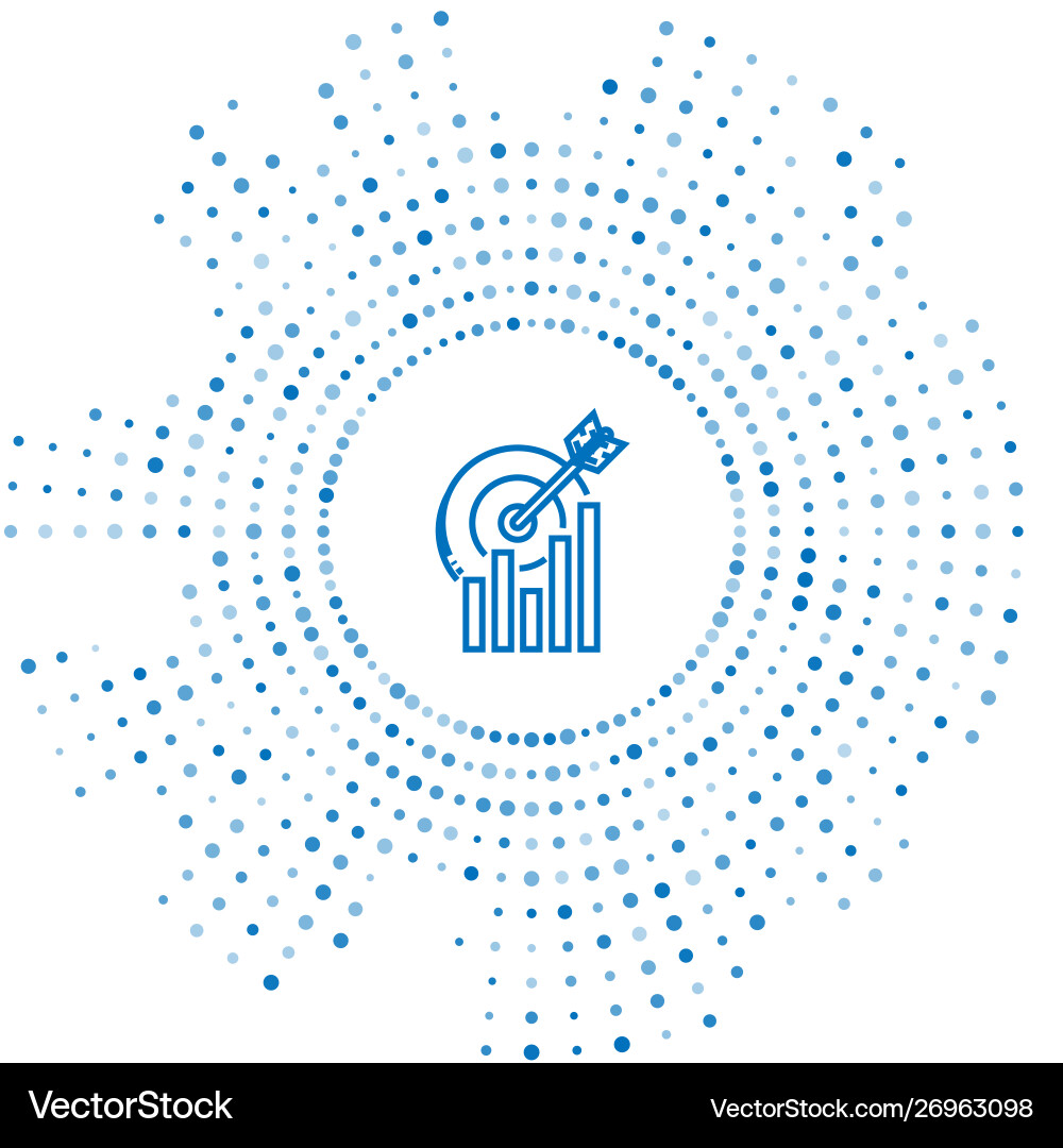Blue line target with graph chart icon isolated Blue line target with graph chart icon isolated vector image
