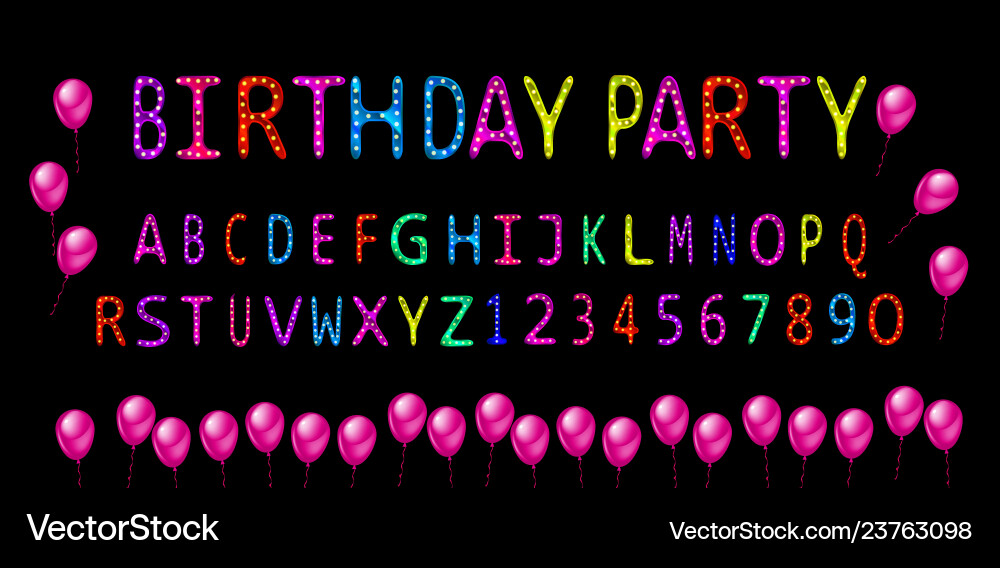 Children s font in cartoon style Children s font in cartoon style vector image