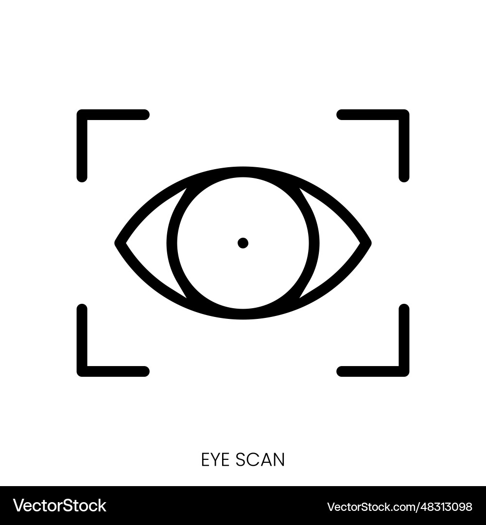 Eye scan icon line art style design isolated Eye scan icon line art style design isolated vector image