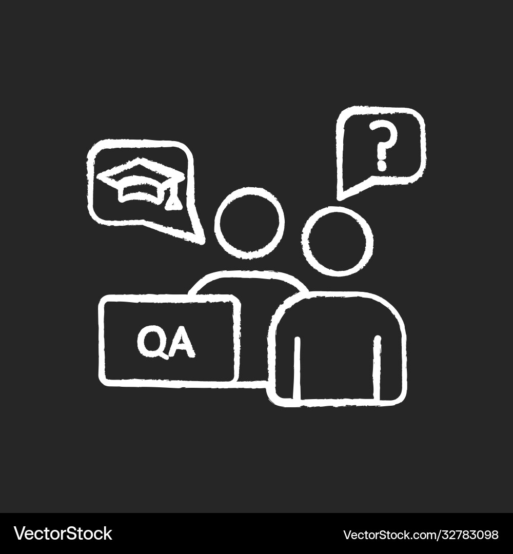 Faculty advisor chalk white icon on black Vector Image