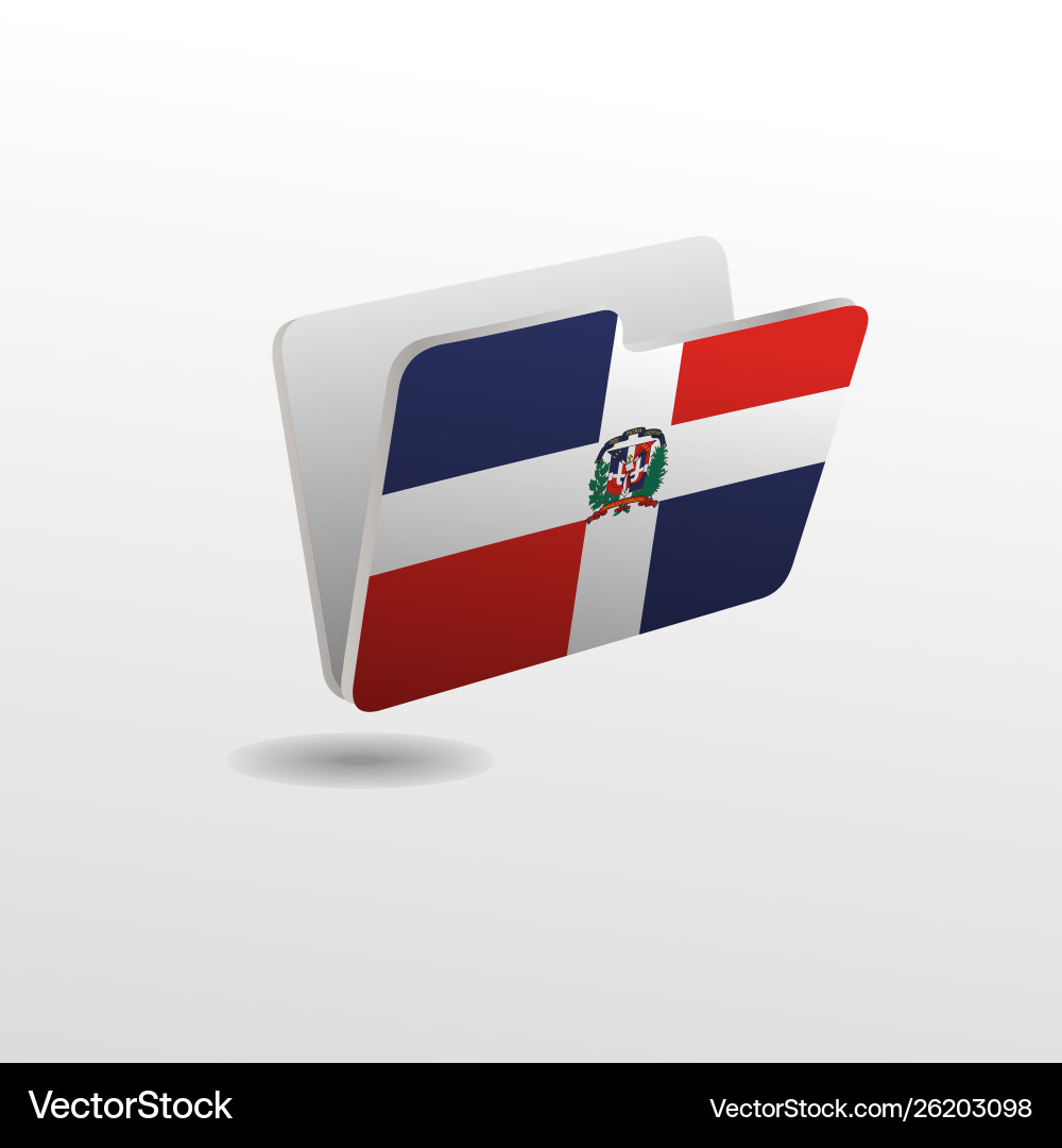 Folder with image flag dominican Folder with image flag dominican Vector Image