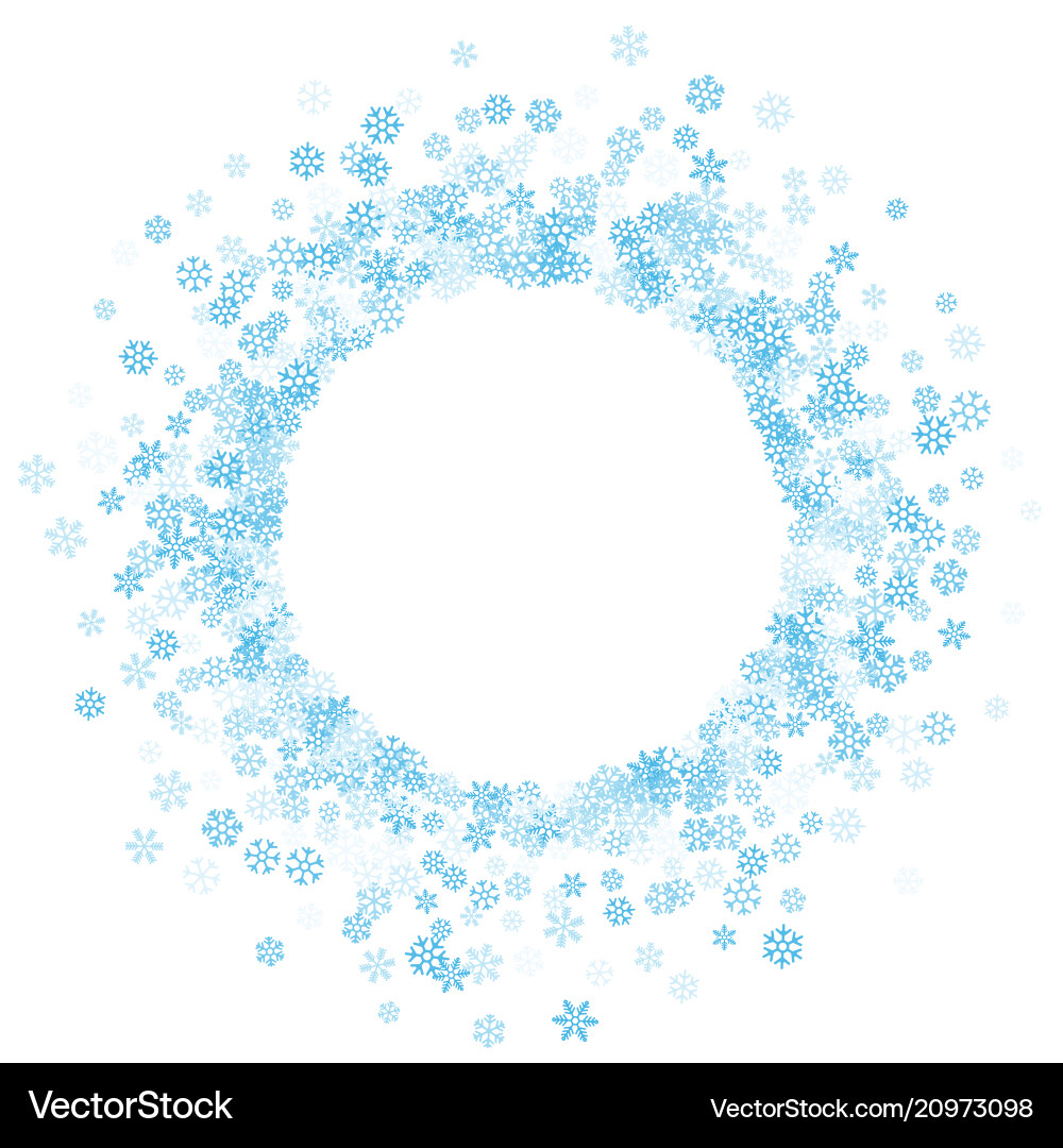 Frame or border of random scatter snowflakes Frame or border of random scatter snowflakes vector image
